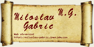 Miloslav Gabrić vizit kartica